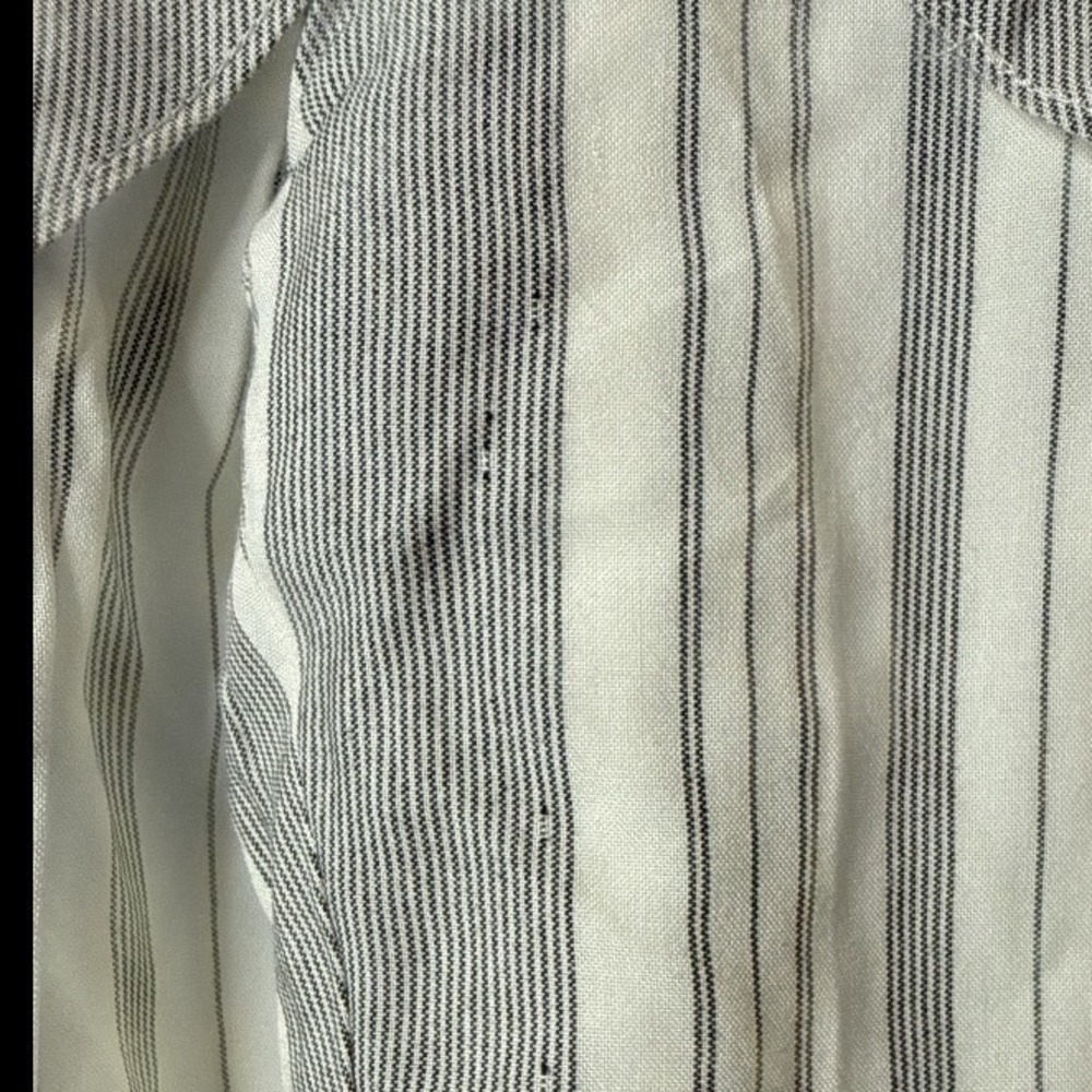 American Eagle Striped Paperbag Waist Wide Leg Pants Gray White Small - Picture 8 of 8